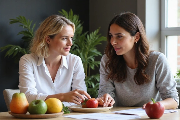 Dietitian explaining a nutrition plan to a client
